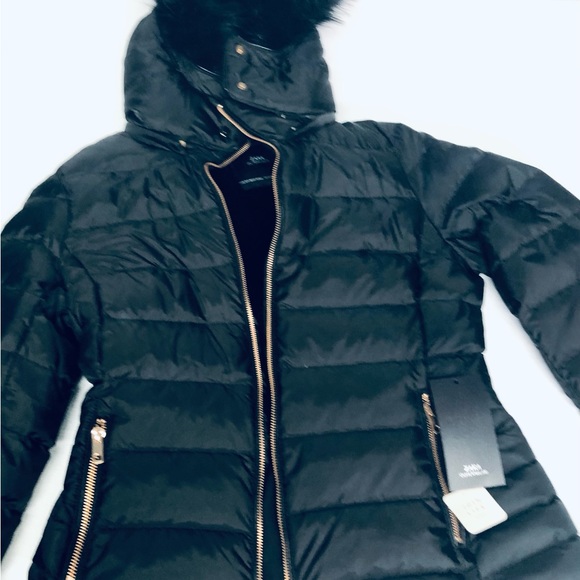 NWT. ZARA OUTERWEAR BLACK WOMENS WINTER PUFFER COAT SIZE M !! - Picture 3 of 14